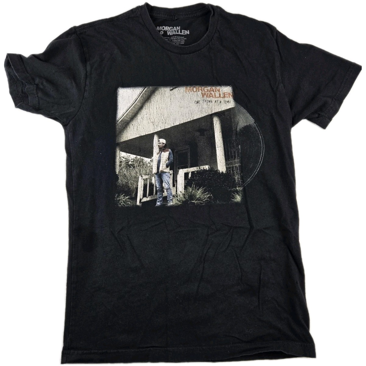Morgan Wallen Shirt One Thing At A Time T-Shirt Small Black Crew Neck Tour Shirt