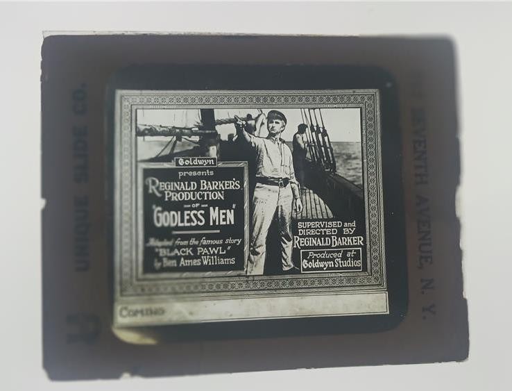 MAGIC LANTERN SLIDE 1920 MOVIE GODLESS MEN REGINALD BARKER BEN AMES WILLIAMS