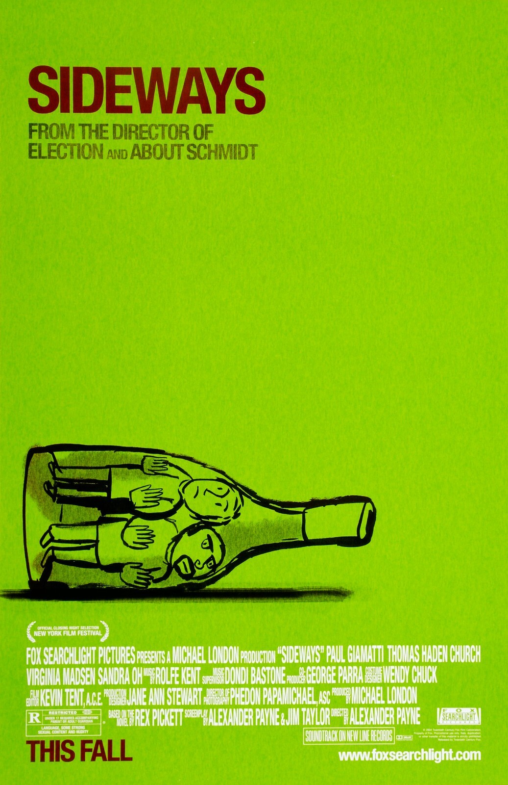 Sideways movie poster – 11″ x 17″ inches – Paul Giamatti, Thomas Haden Church