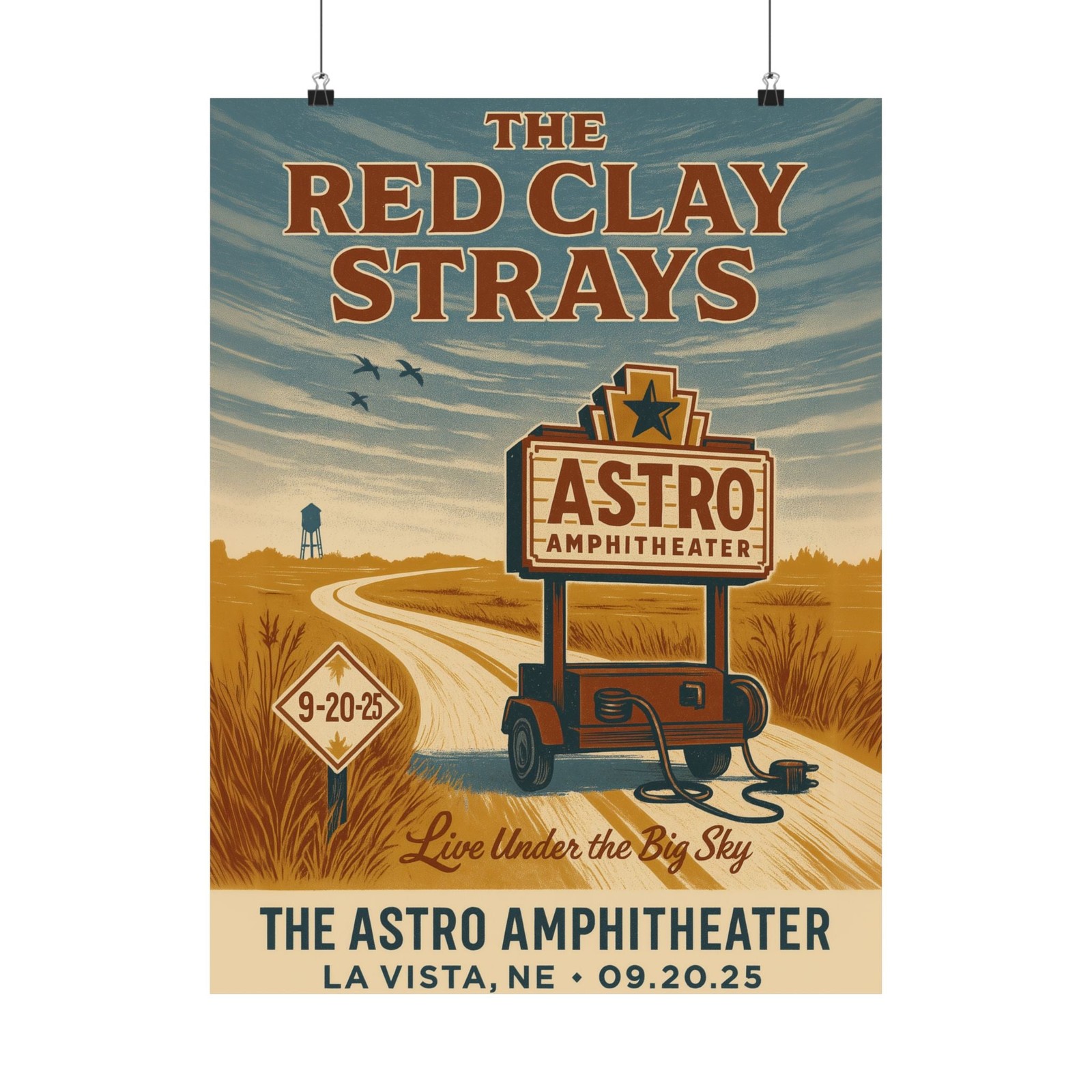 The Red Clay Strays La Vista NE Concert Print | September 20, 2025 | Astro