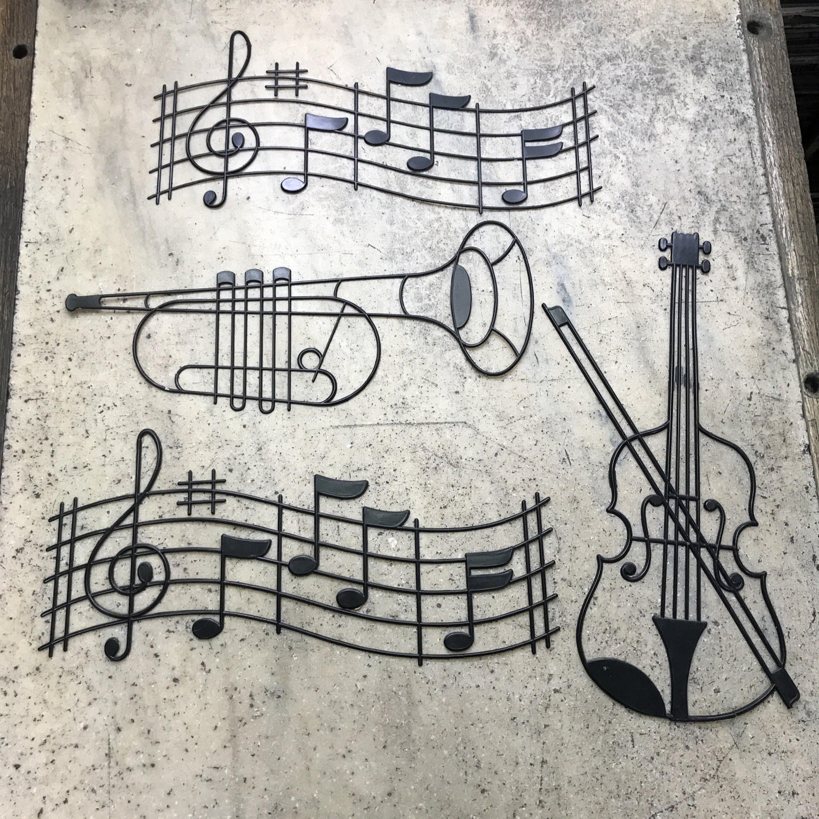 Music Notes & Instruments Plastic Decor 4 Piece Set Classroom Band Choir Read!