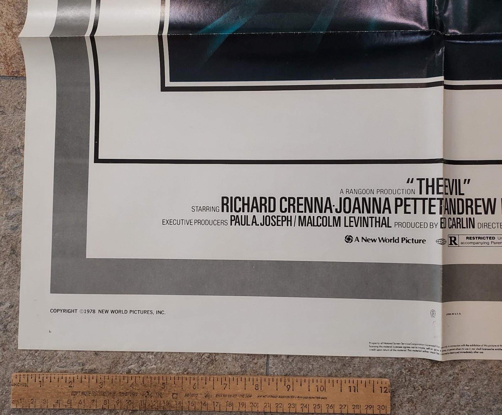 THE EVIL – Richard Crenna – © 1978 – MOVIE POSTER – 27 X 41 – listing #8648