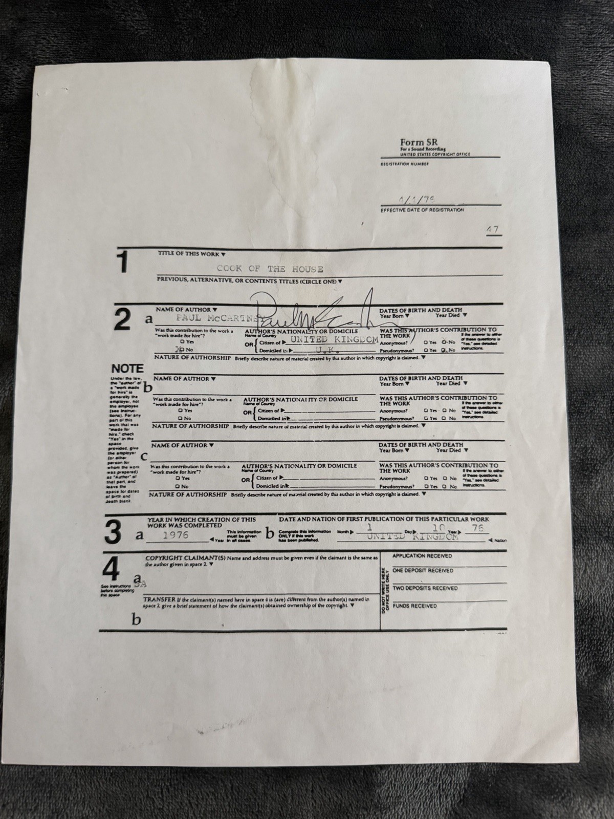 SUPER RARE – THE BEATLES PAUL MCCARTNEY & THE WINGS Signed Contract JSA LOA