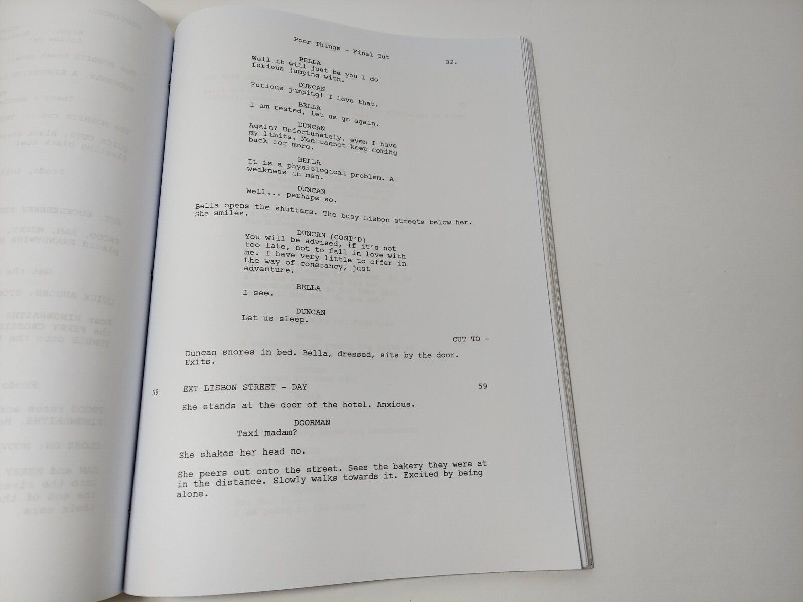 Poor Things Script Reprint