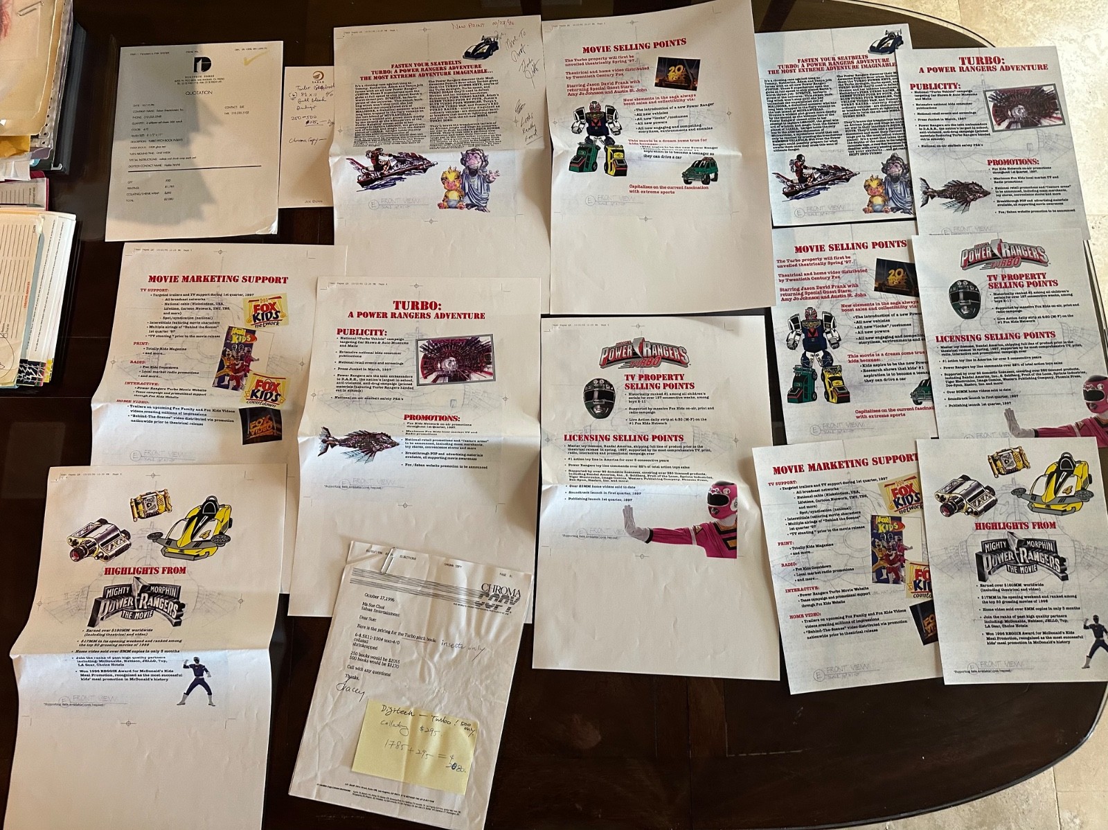 SABAN’S POWER RANGERS TURBO PITCH BOOK /MARKETING MANUAL SABAN ENTERTAINMENT