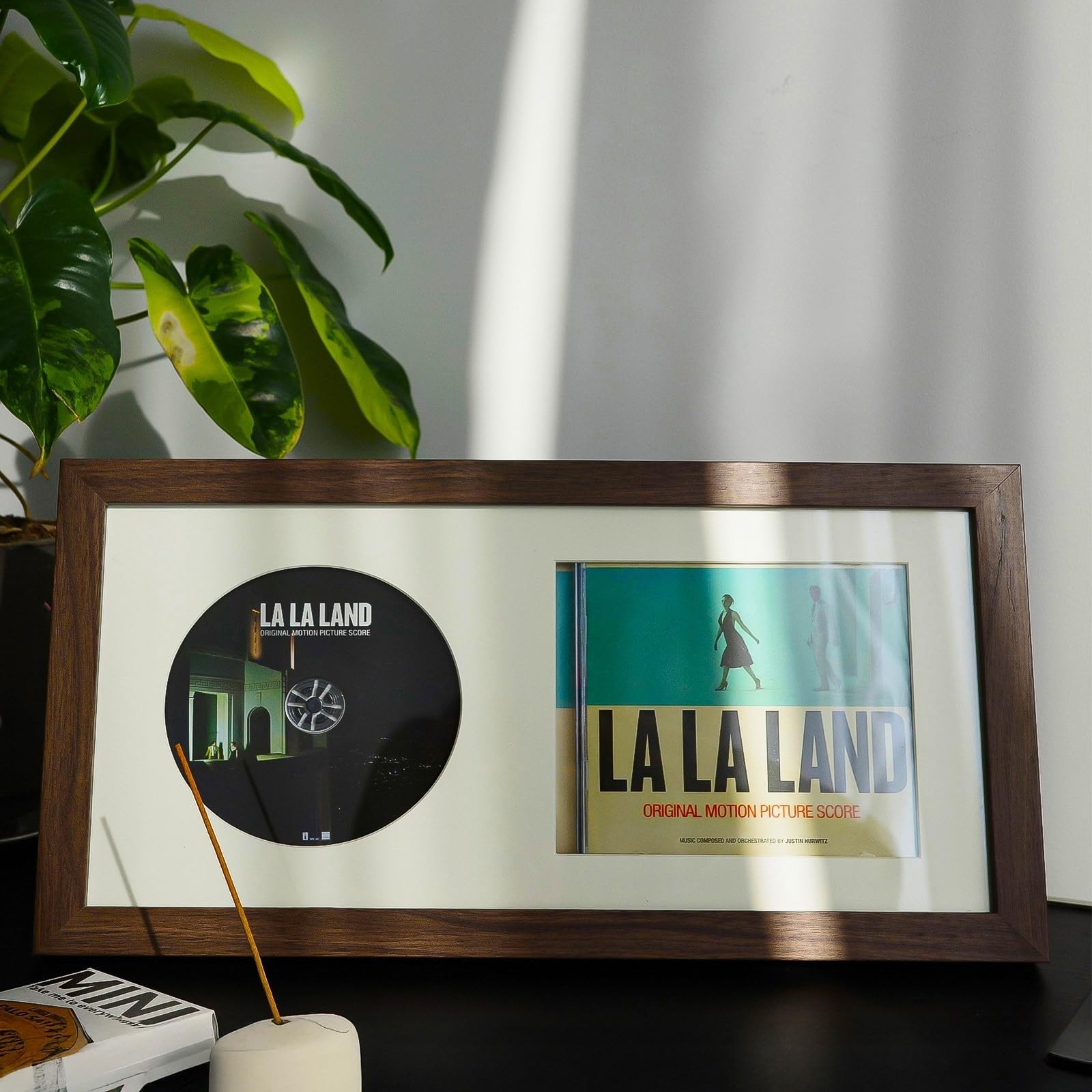 CD Display Frame with Real Glass, Signed Music Disc Wooden Case for Tabletop&…