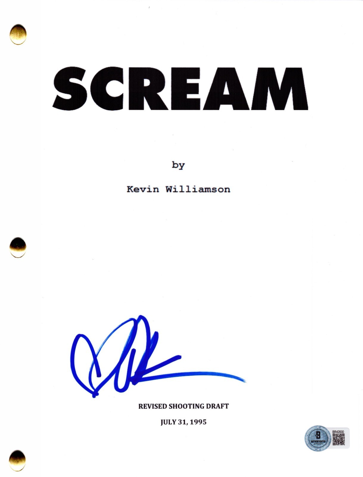 Drew Barrymore Signed Scream Full Script Authentic Autograph Beckett