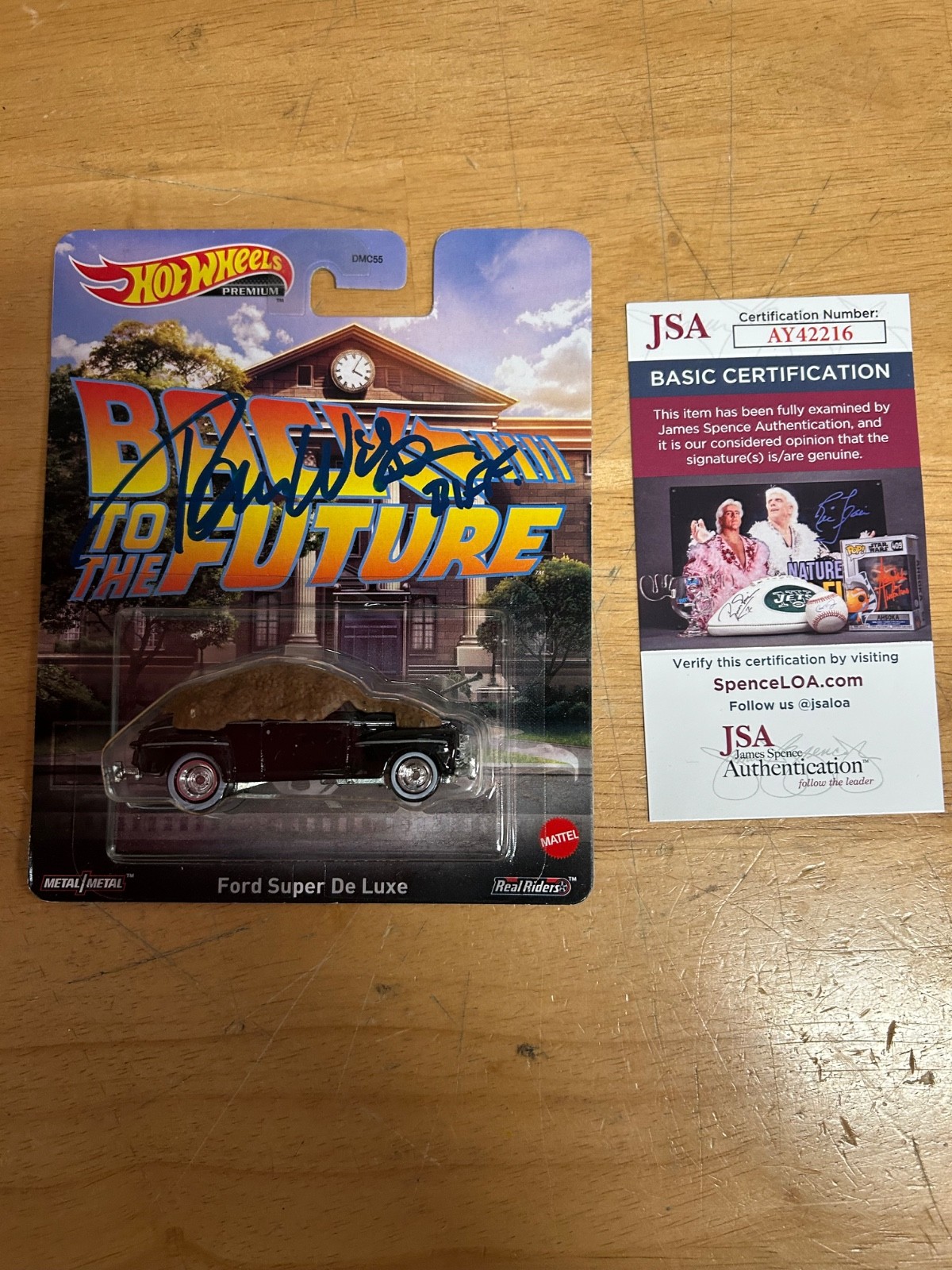 Tom Wilson Back To The Future Autographed Hotwheels Signed Ford Super De Luxe A