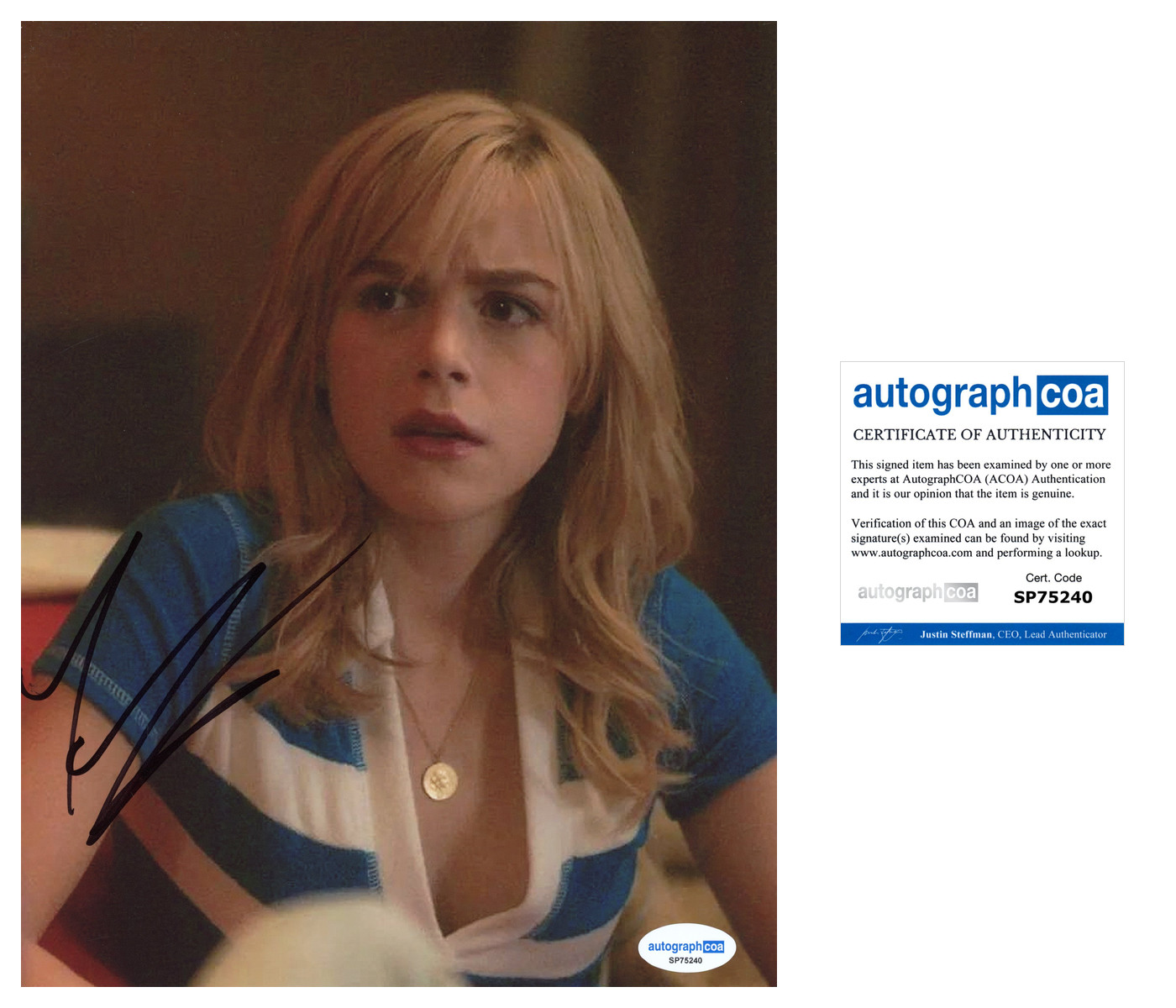 Kiernan Shipka ‘Totally Killer’ Signed 8×10 Photo ‘Jamie Hughes’ ACOA