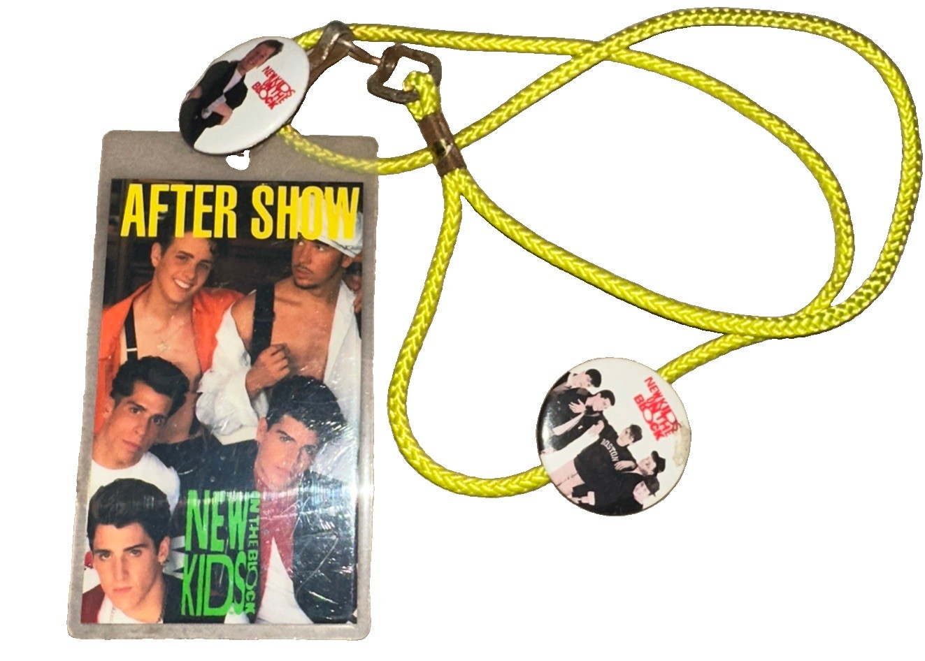 New kids on the Block Backstage Access Laminate pass Lanyard & Pin 1990 NKOTB
