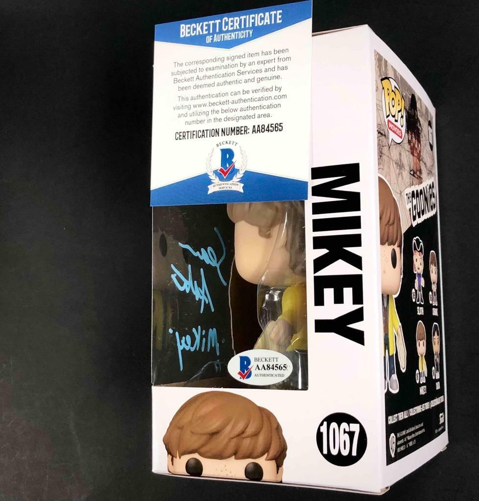 Sean Astin “Mikey” autograph signed The Goonies Funko Pop #1067 Beckett BAS COA