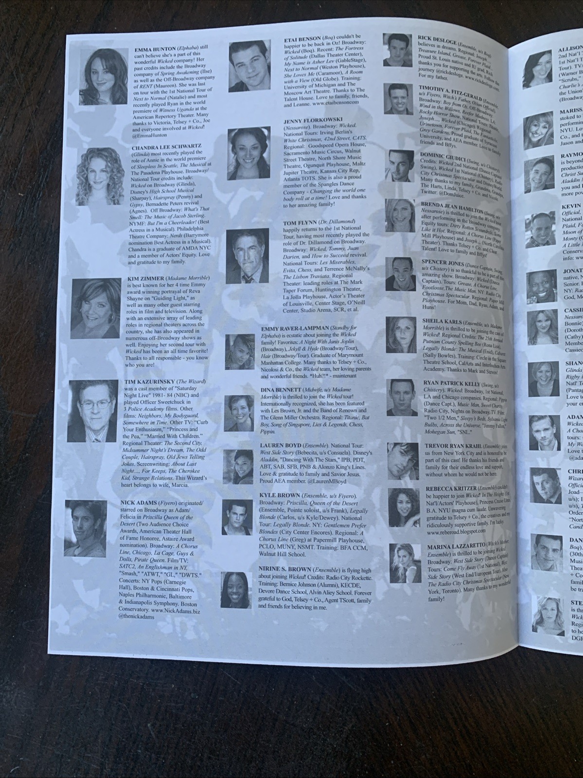 2013 Wicked Souvenir Broadway Show Program W/Cast Listing