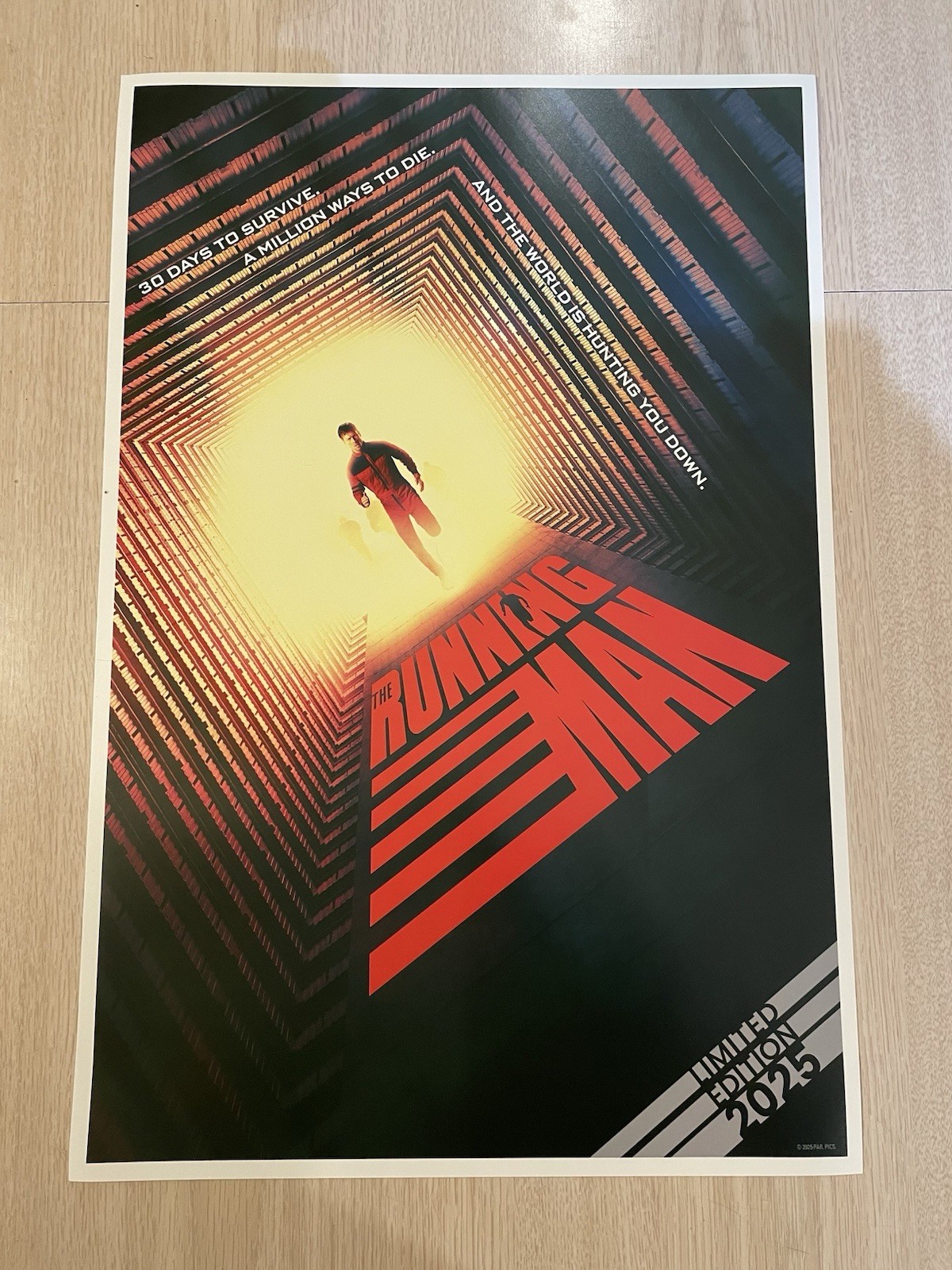 THE RUNNING MAN POSTER AMC LIMITED EDITION 17×11 EDGAR WRIGHT MINT PROTECTED NEW