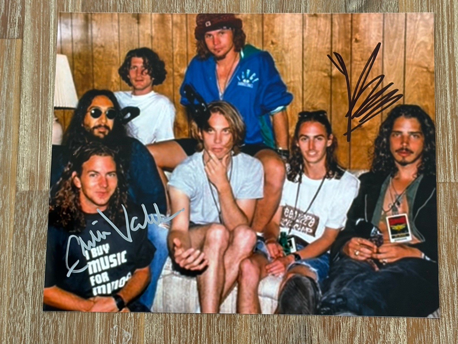 Chris Cornell & Eddie Vedder autographed 8×10 photo, signed, authentic, COA