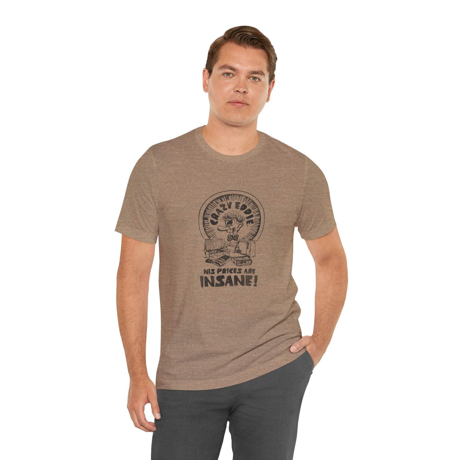 Vintage Crazy Eddie Record & Tapes Store Logo V.1 Unisex Jersey Short Sleeve T-S