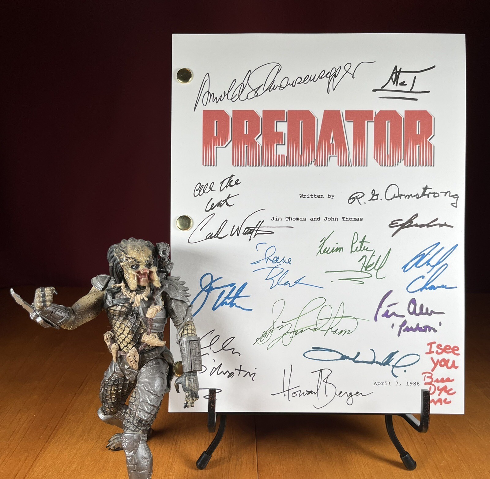 Predator Script Cast-Signed- Autograph Reprints – Full Script – 104 Pages