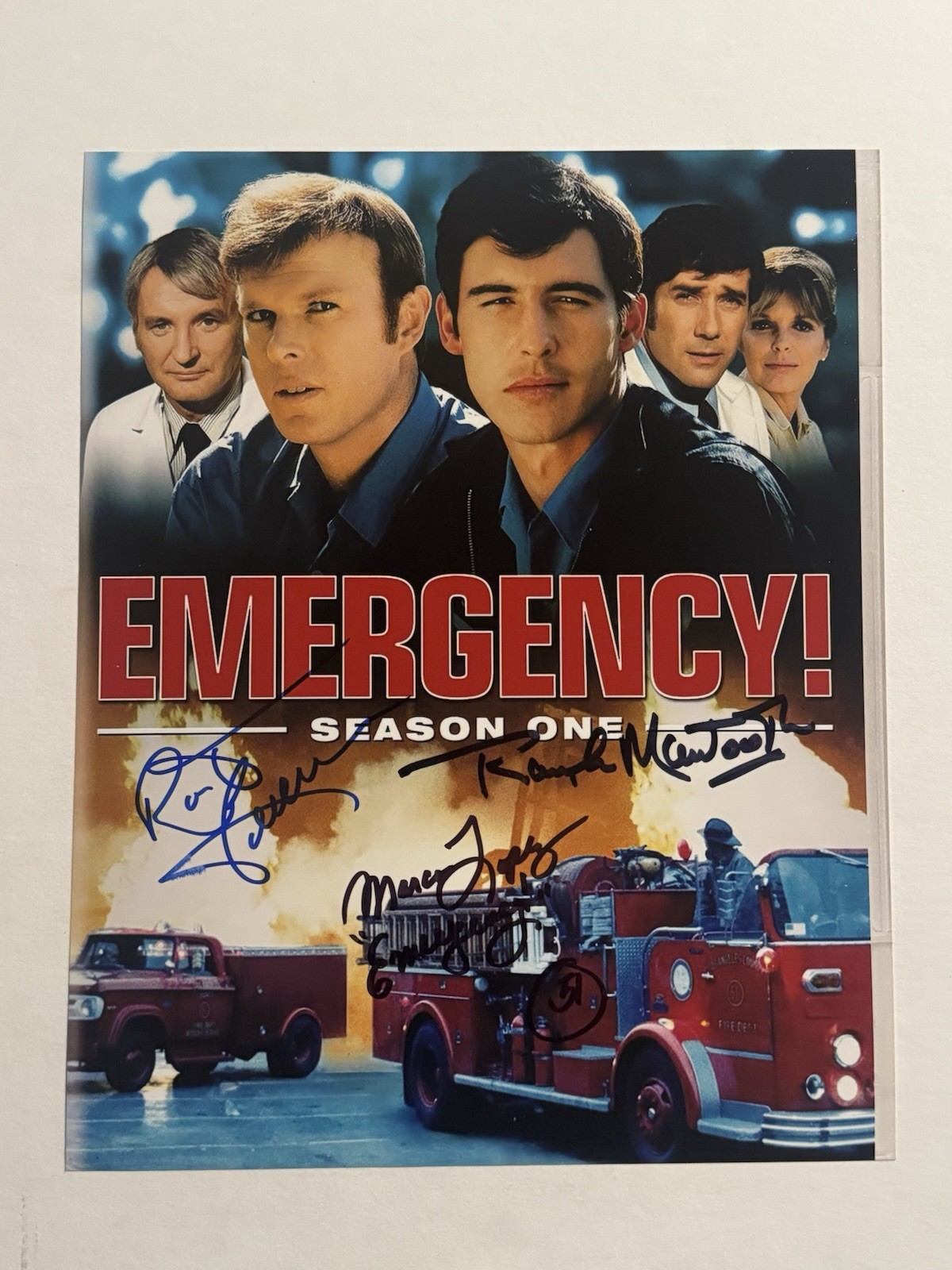 RANDOLPH MANTOOTH & LOPEZ & FULLER SIGNED 8×10 PHOTO AUTOGRAPHED EMERGENCY COA
