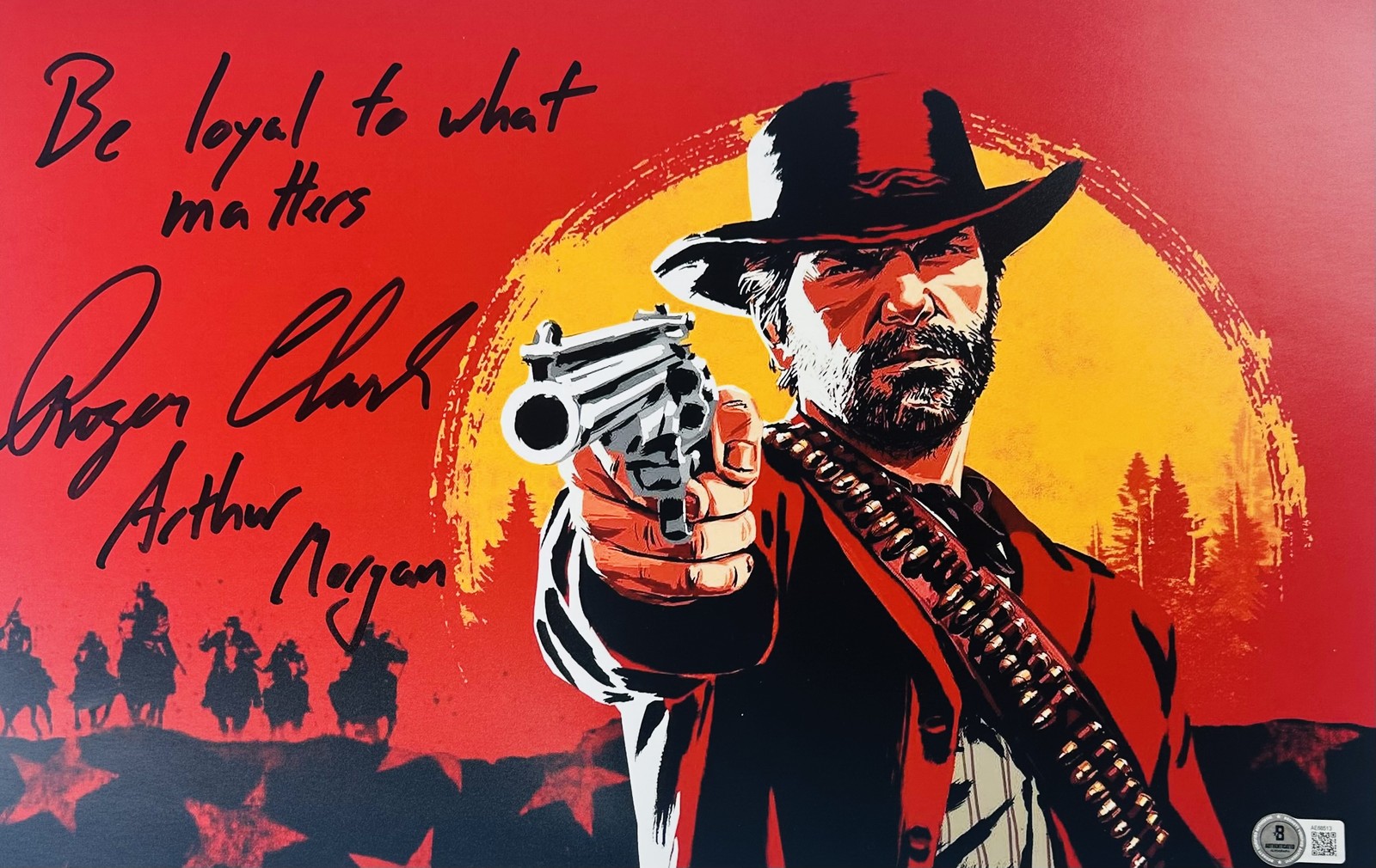 Roger Clark signed 11×17 photo Red Dead Redemption Arthur Morgan autograph BAS 3
