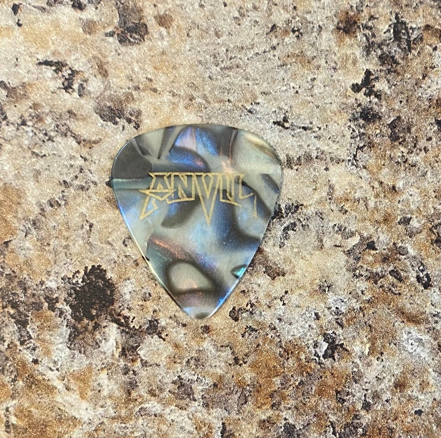 ANVIL – LIPS Signature Authentic Tour Issued Guitar Pick Multi-Color Marble