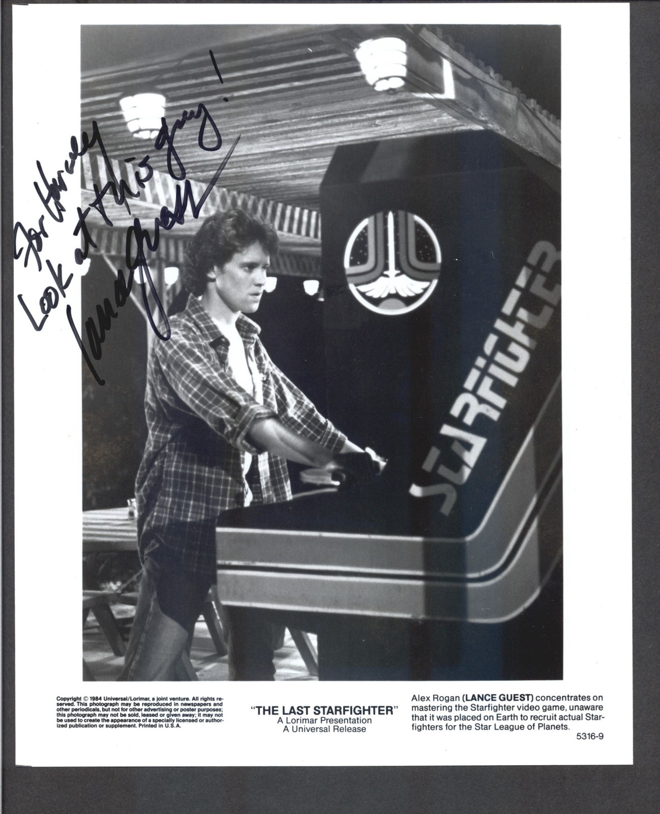 Lance Guest – Signed Autograph Movie Still – The Last Starfighter