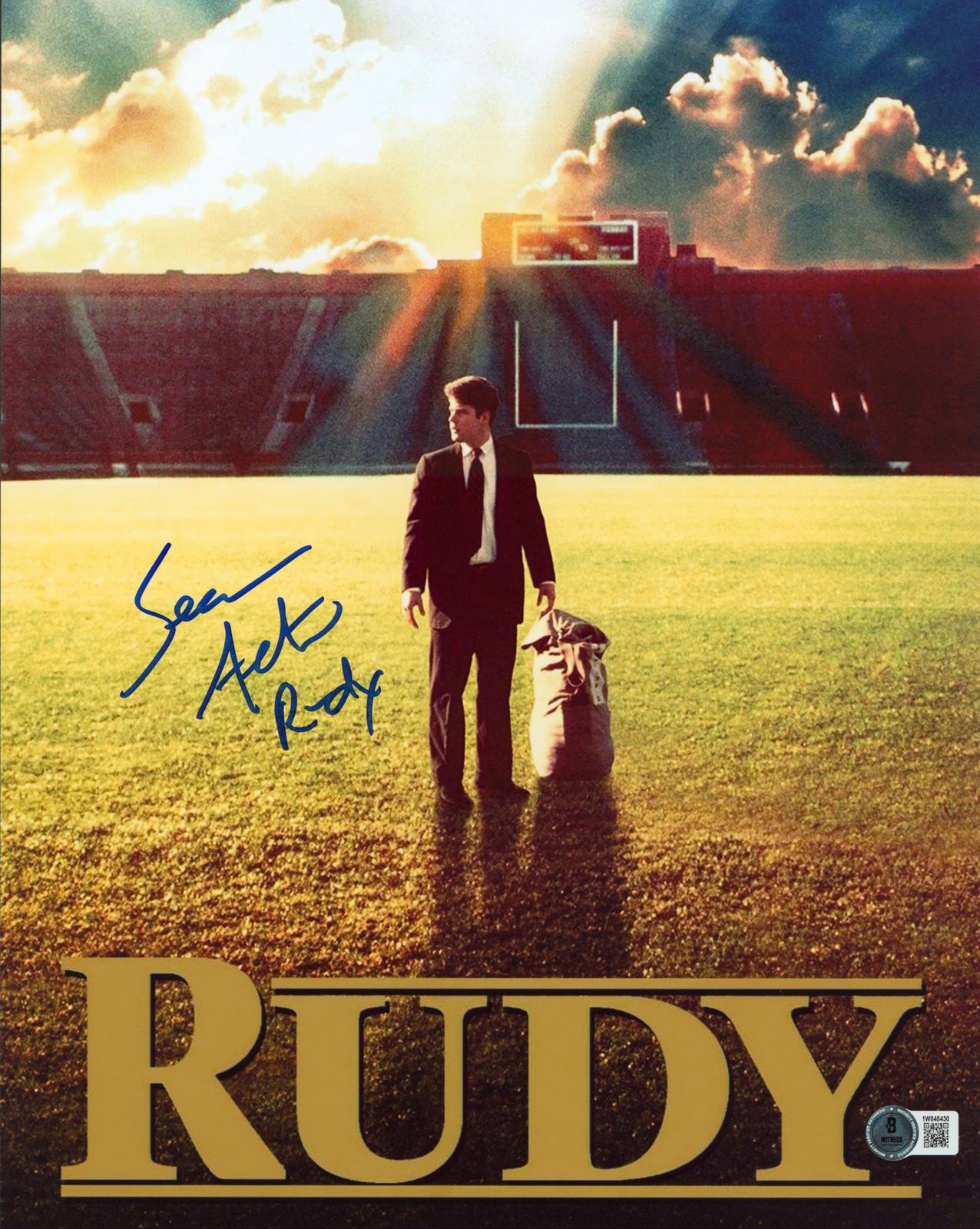 Sean Astin “Rudy” Authentic Signed 11×14 Vertical Poster Photo BAS Witnessed