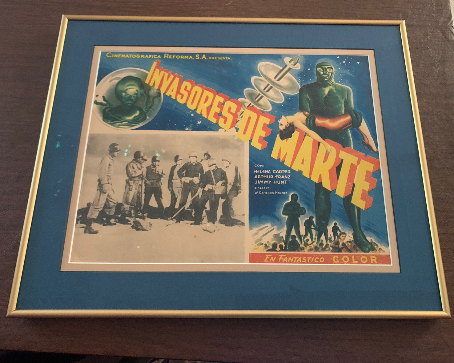 INVADERS FROM MARS 1953 Vintage MEXICAN LOBBY CARD Framed