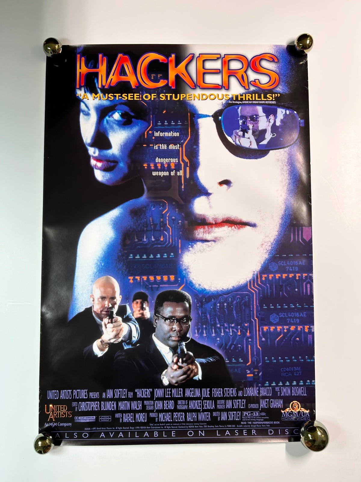 Ultra Rare HACKERS poster 1995 Rental CULT CLASSIC ALT Artwork CYBER Punk MATRIX