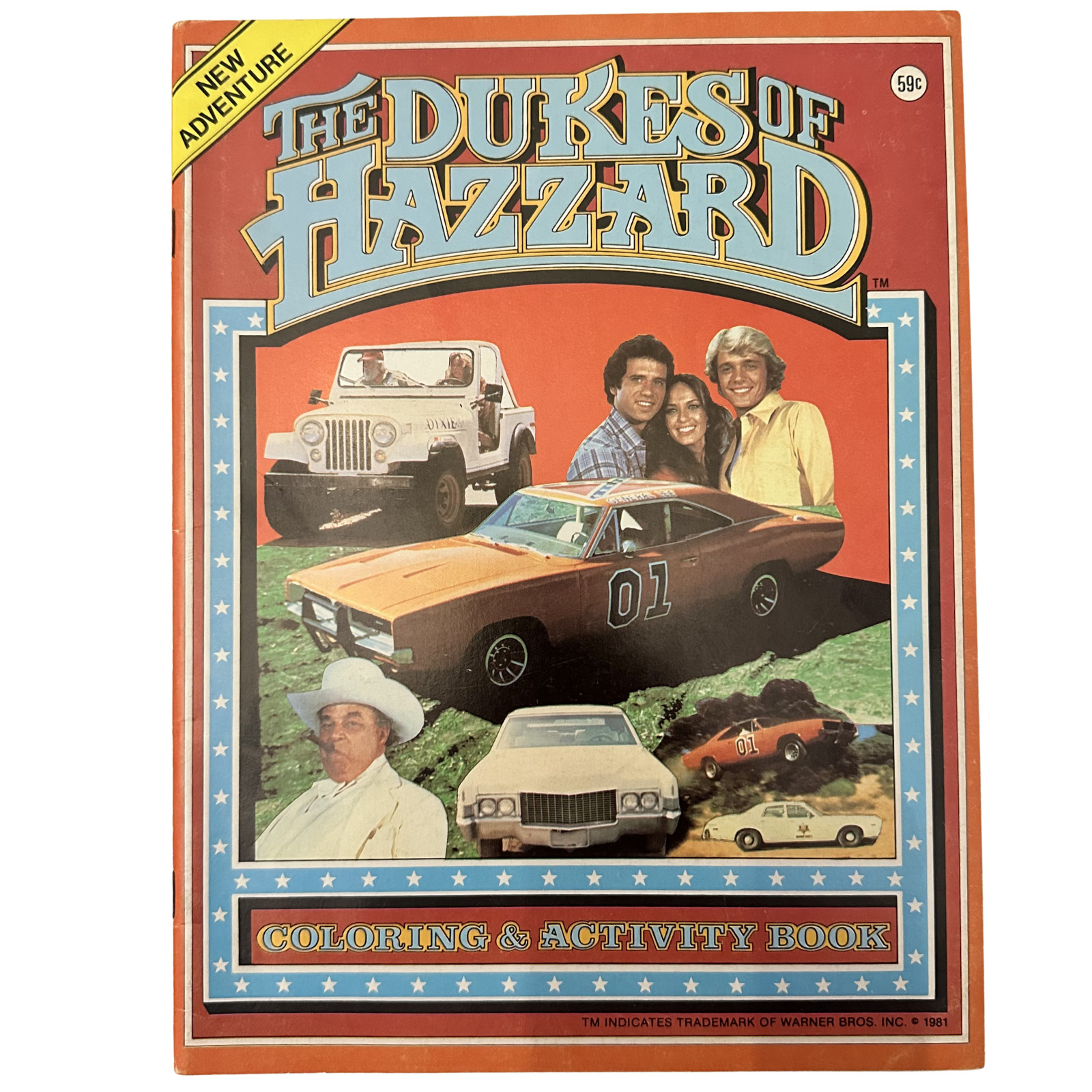 Vintage 1981 Dukes of Hazzard Coloring Book Unused Warner Bros collectible