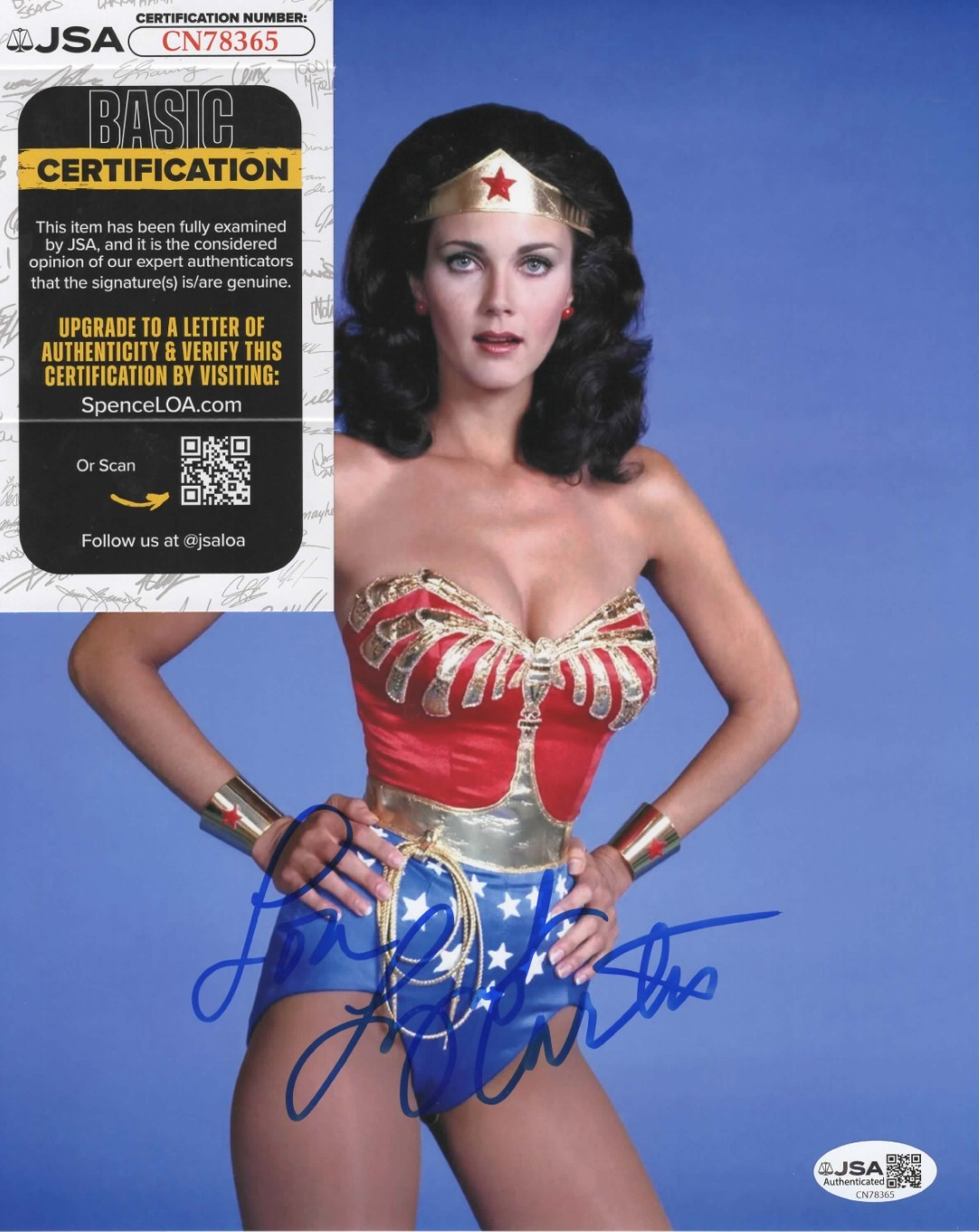 Lynda Carter Signed 8×10 Photo w/ JSA COA #CN78365 Wonder Woman Diana Prince
