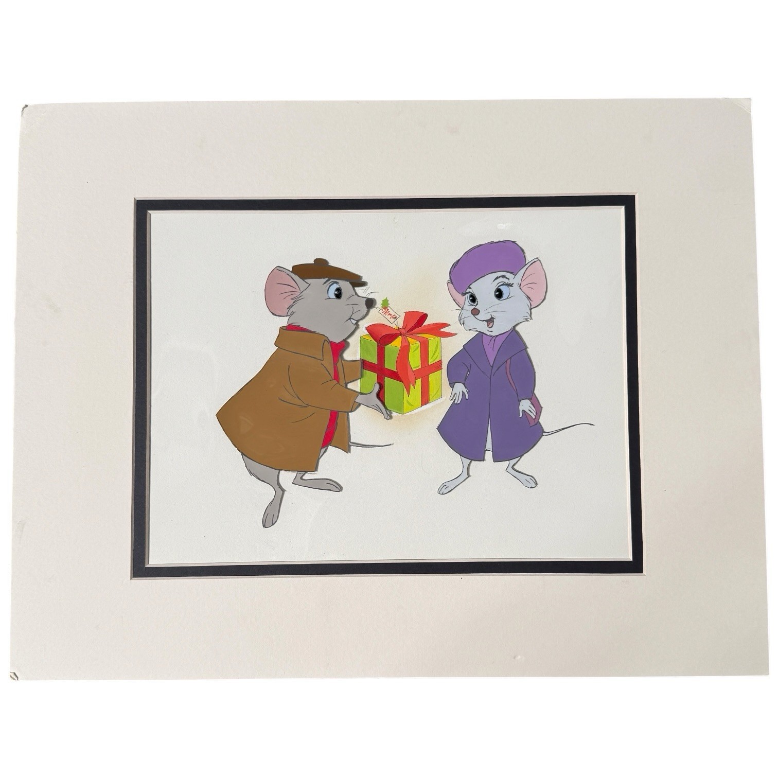 The Rescuers Bianca And Bernard Gift Promo Cel Setup Walt Disney Film Movie 1977