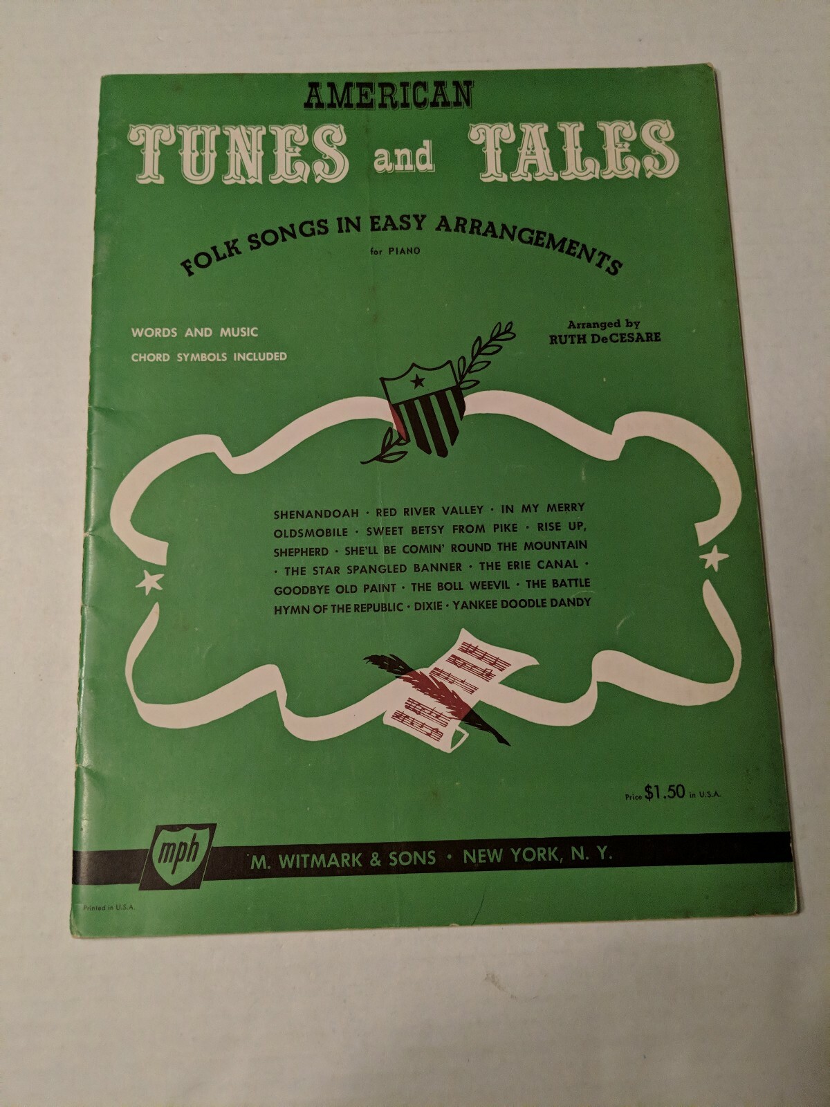 Vintage 1961 American Tunes & Tales Folk Songs For Piano by Ruth DeCesare