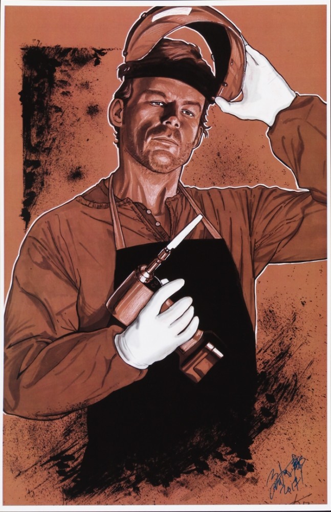 DEXTER TV SERIES 11”x17” ARTIST BRIAN KONG SIGNED & INSCRIBED 2017 PRINT PHOTO