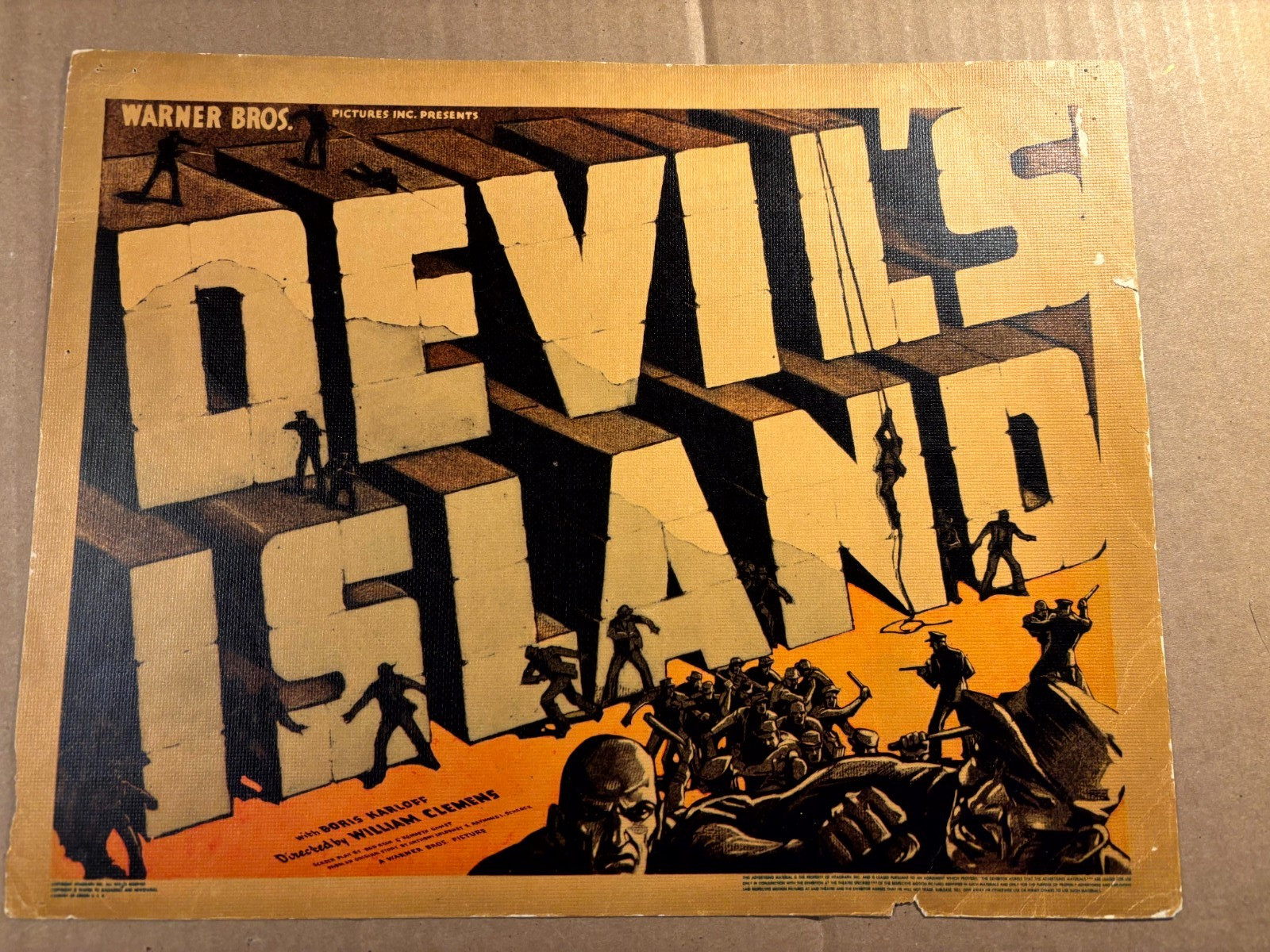 Devil’s Island Rare Original 1938 US Title Lobby Card Boris Karloff