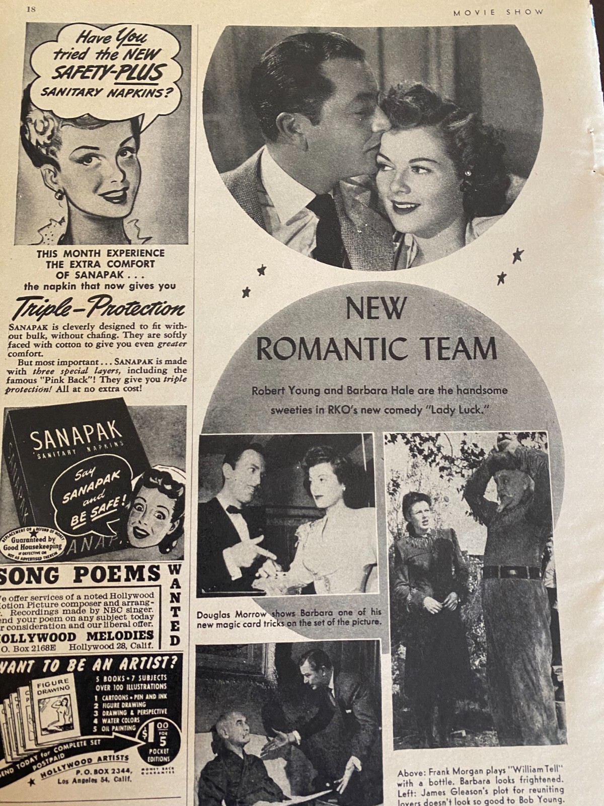 Lady Luck, Barbara Hale, Robert Young, Full Page Vintage Clipping, a
