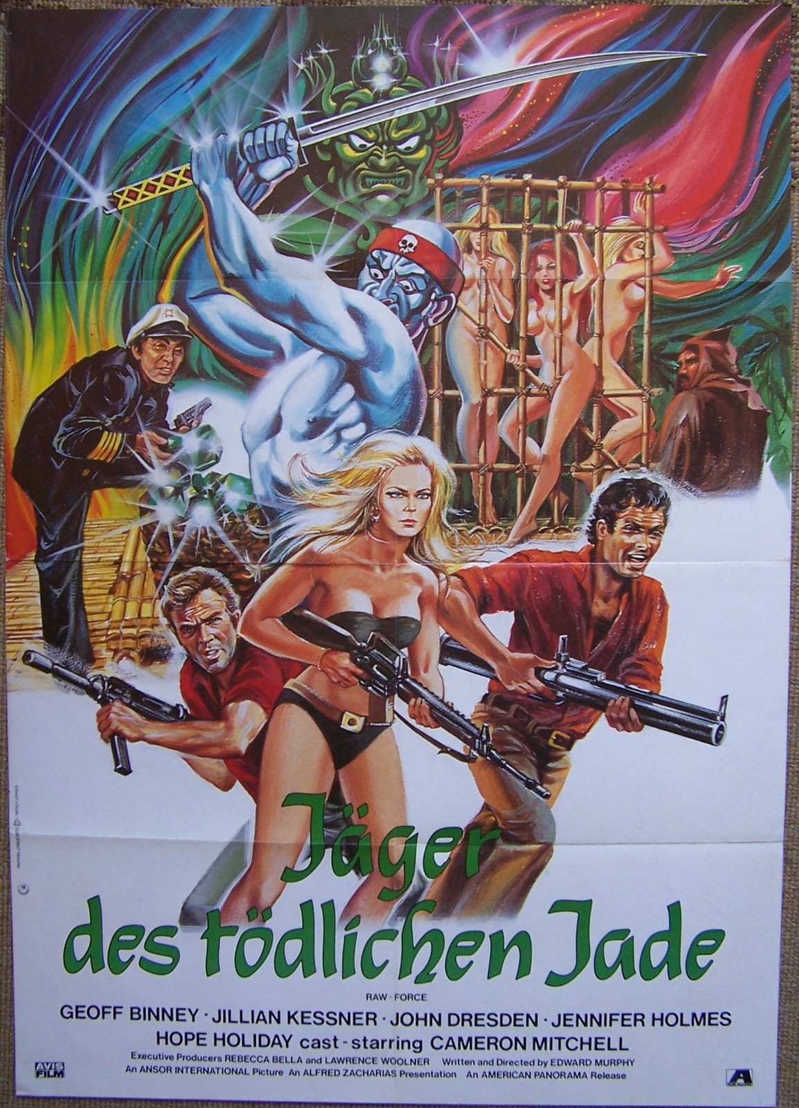 Raw Force 1982 German A1 Poster Cameron Mitchell Hope Holiday Jillian Kesner
