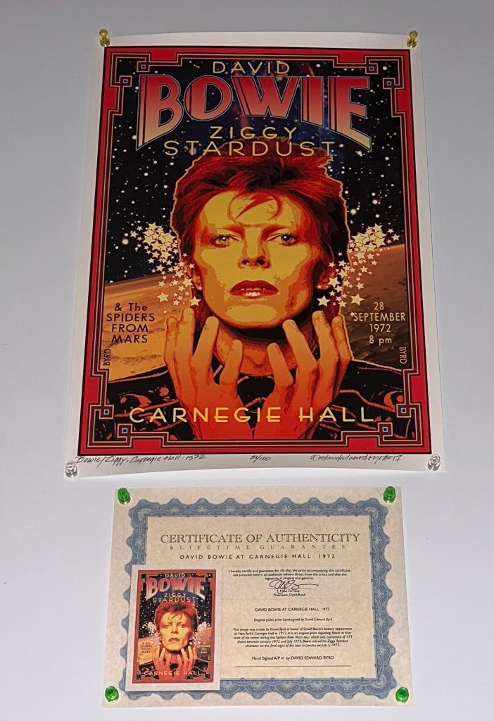 David Bowie Ziggy Stardust AP Giclee Print SIGNED by David Edward Byrd No 21/100