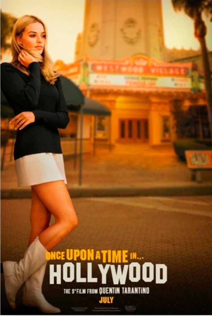 Once Upon a Time in Hollywood Margot Robbie 48×72 bus station movie poster 2019