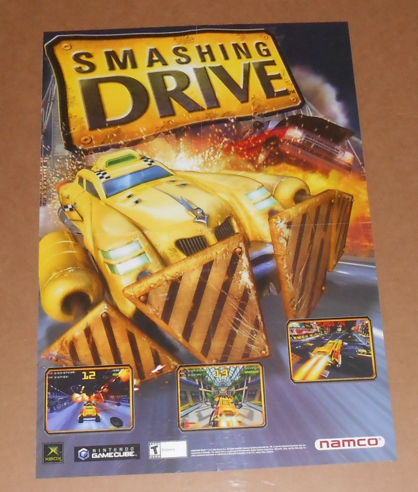 Smashing Drive/Airblade 2-Sided Video Game Poster Original Promo 14×20.5 Xbox