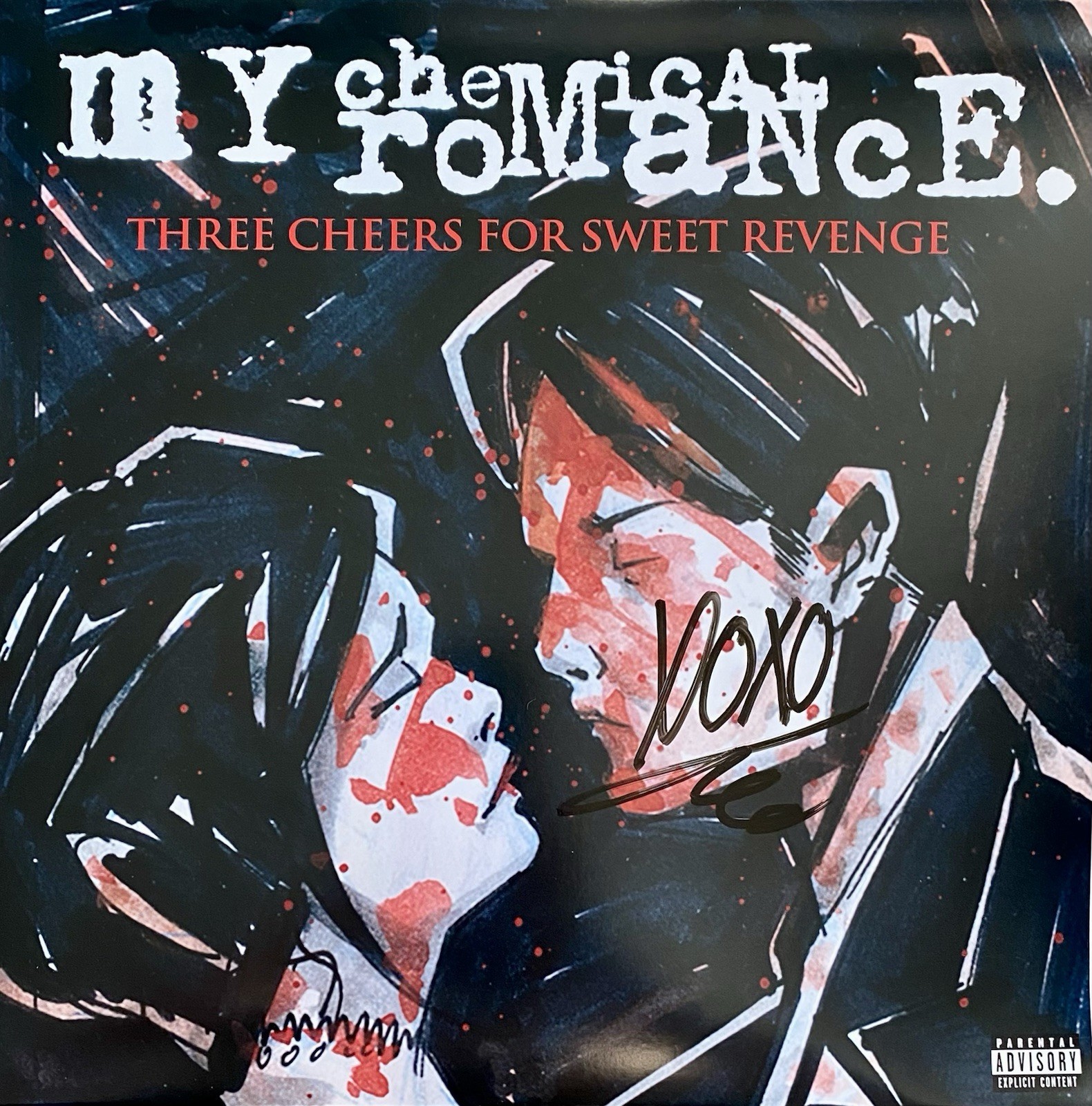 GERARD WAY SIGNED MY CHEMICAL ROMANCE THREE CHEERS FOR SWEET REVENGE VINYL