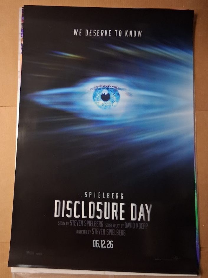 DISCLOSURE DAY Original Double Sided 27×40 Movie Theater Poster Steven Spielberg