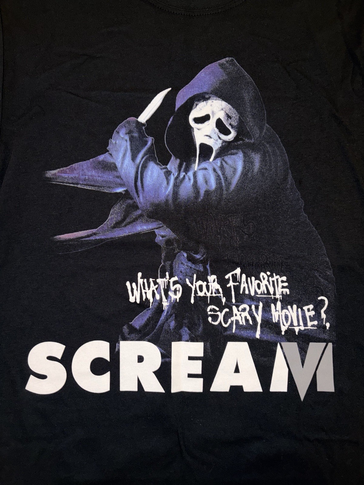 Ghostface Scream VI “What’s Your Favorite Scary Movie?” T-Shirt Black Size L