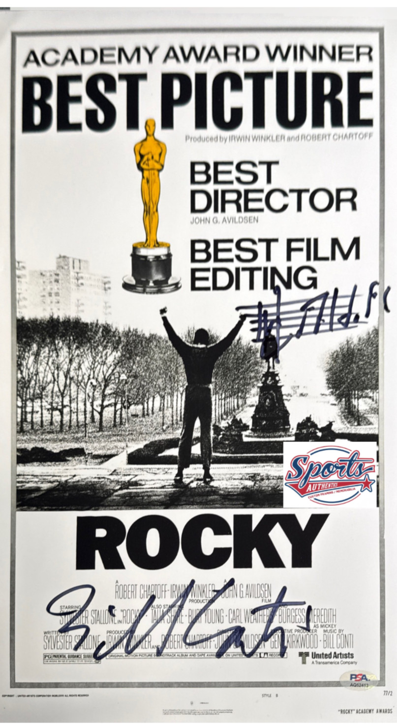 Bill Conti Signed 11×17 Rocky Movie Poster PSA AQ52413