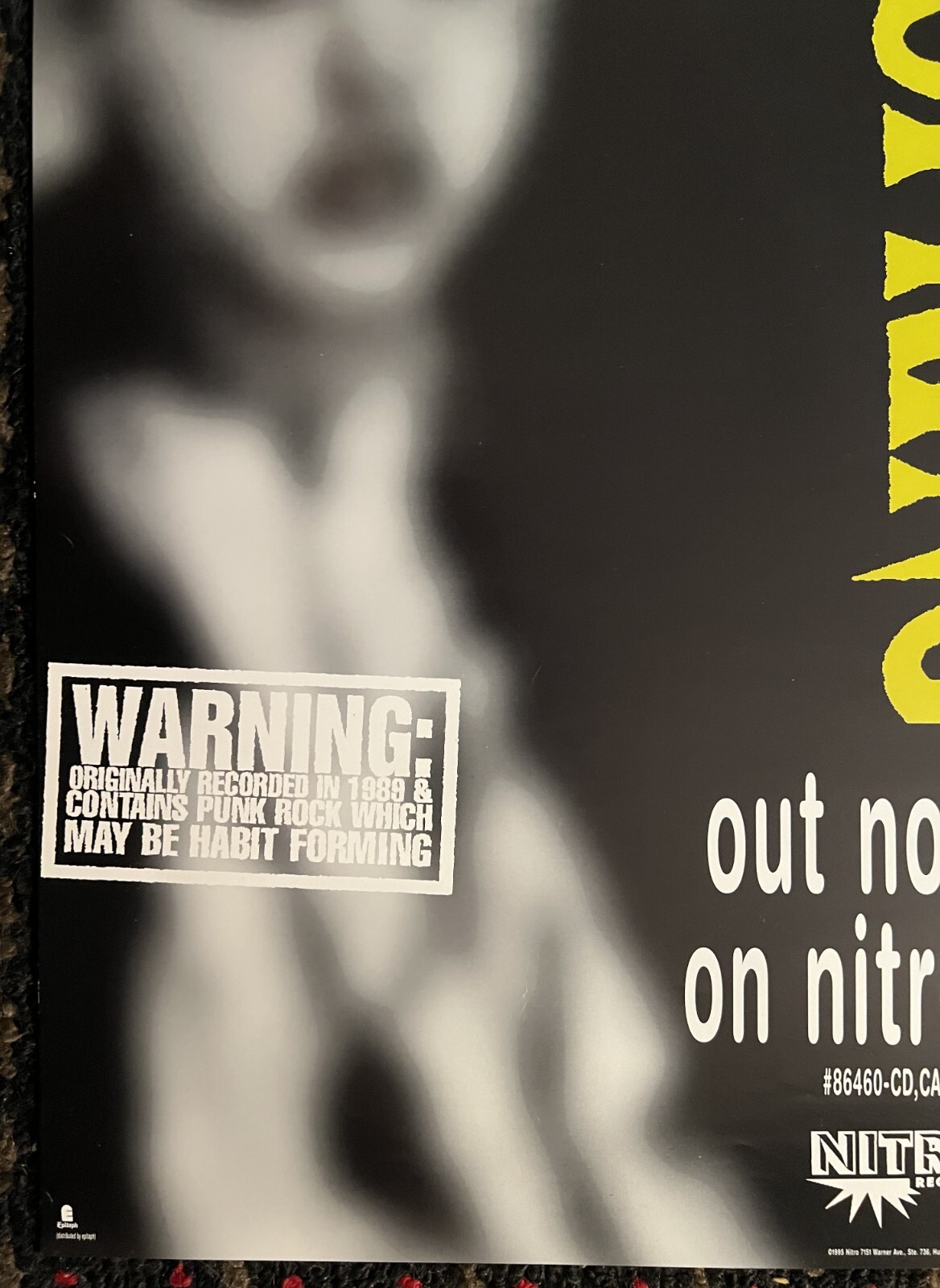 OFFSPRING debut NITRO 13×19 record store promo poster pop skate PUNK Vandals