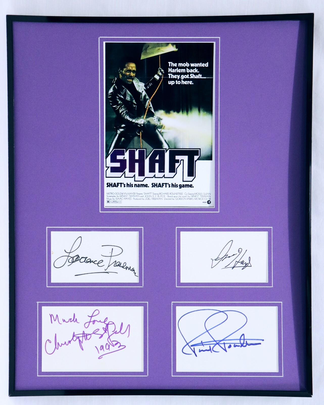 SHAFT Cast Signed Framed 16×20 Poster Display JSA Richard Roundtree Isaac Hayes