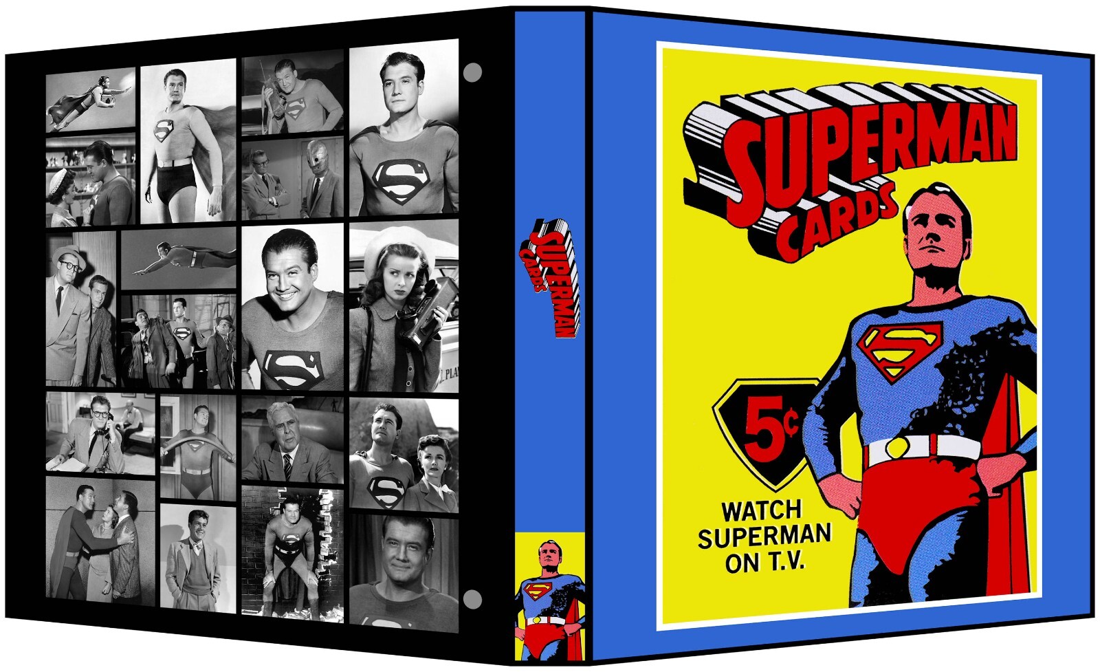 ADVENTURES OF SUPERMAN Custom 3-Ring Binder Photo/Trading Card Album REEVES