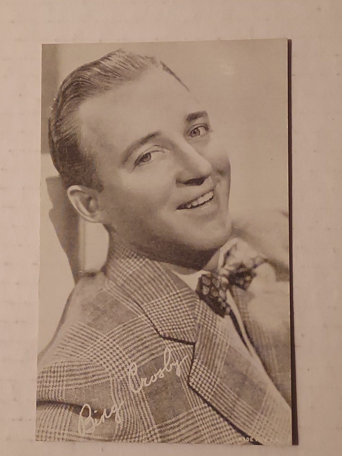 Bing Crosby Movie Star Exhibit Card 3.5 x 5.5 inches