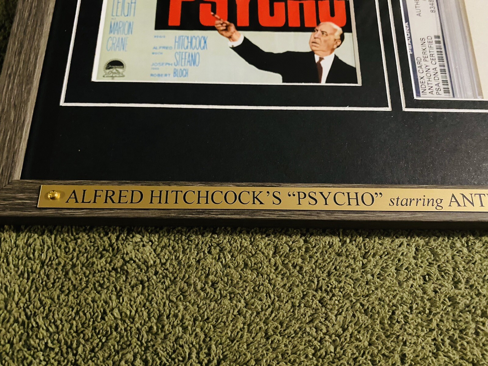 ANTHONY PERKINS Signed PSA Autograph ALFRED HITCHCOCK PSYCHO Framed no jsa bas