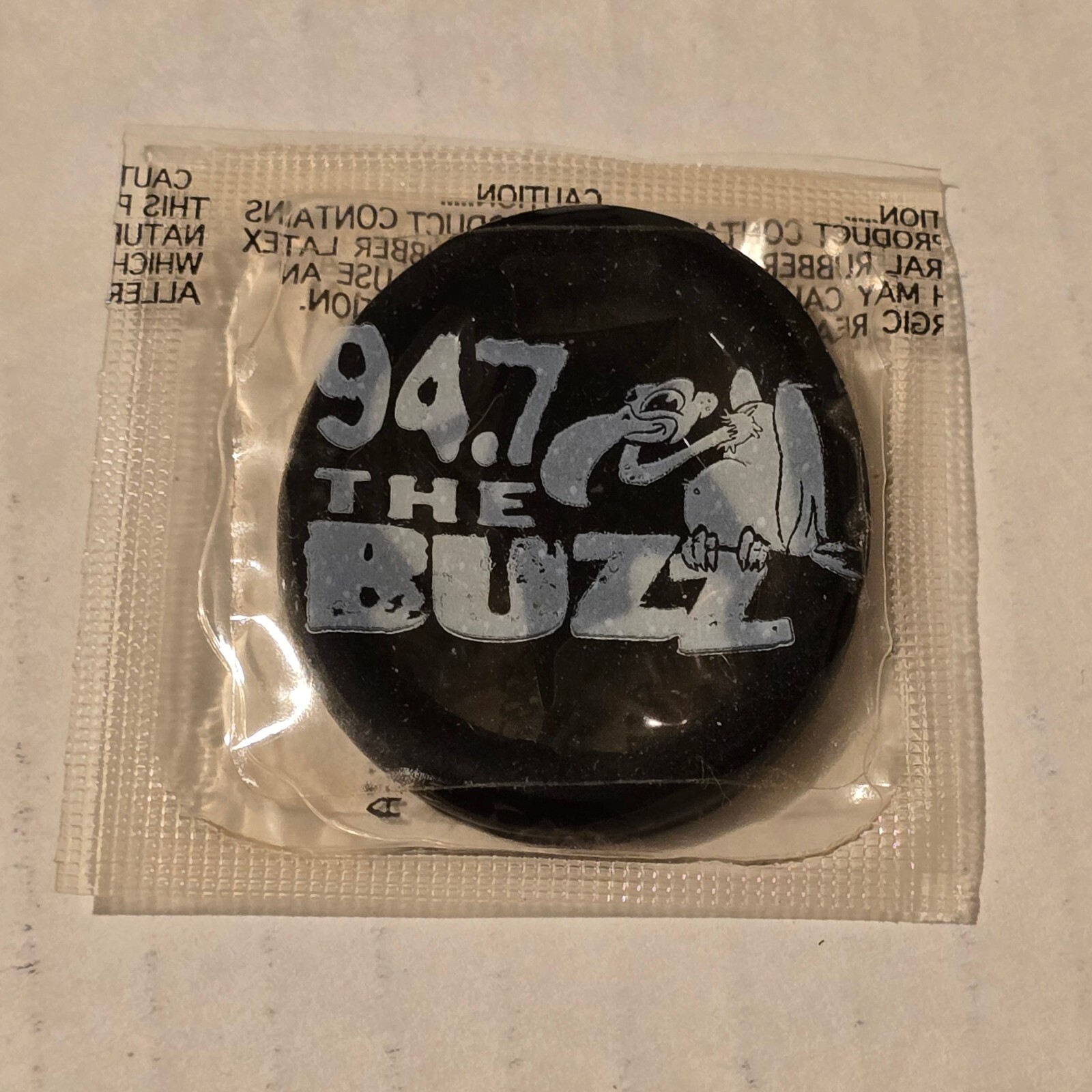 Vintage 90s 94.7 FM RADIO THE BUZZ OKLAHOMA Condom PROMO Souvenir Sealed Novelty