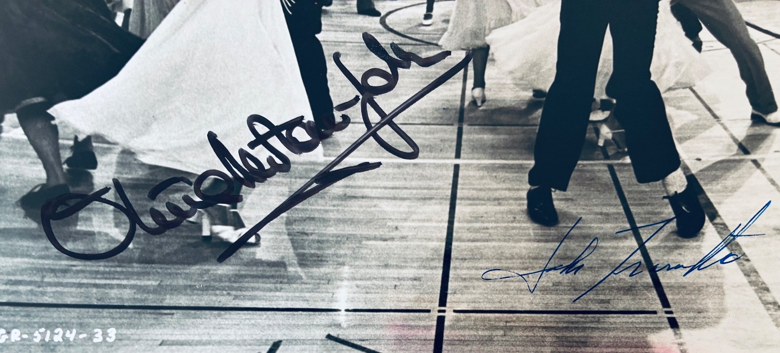 John Travolta and Olivia Newton John signed photo from Grease