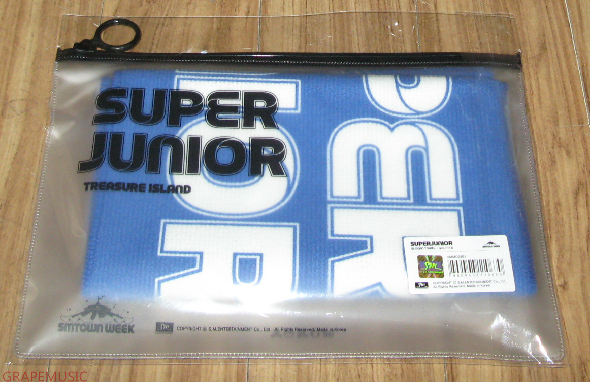 SUPER JUNIOR SUPERJUNIOR SMTOWN WEEK SM OFFICIAL GOODS SLOGAN TOWEL NEW
